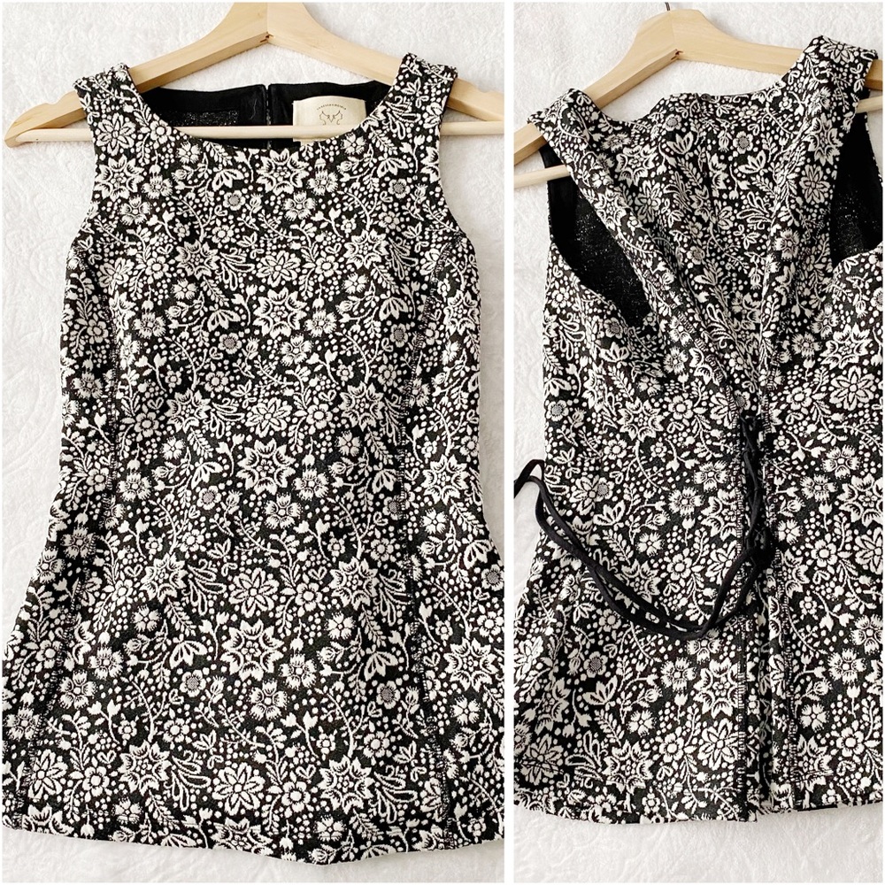 Anthro Vanessa Virginia Corset Back Jacquard Top